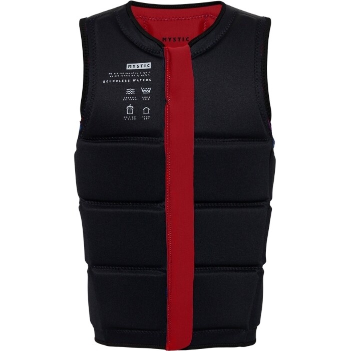 2024 Mystic Mens Brand Front Zip Wake Impact Vest 35005.240215 - Red